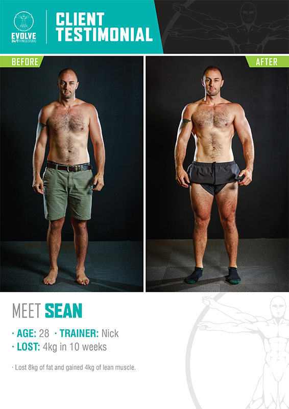 Body Transformations Melbourne - Evolve Training Systems Gym - SEAN FA