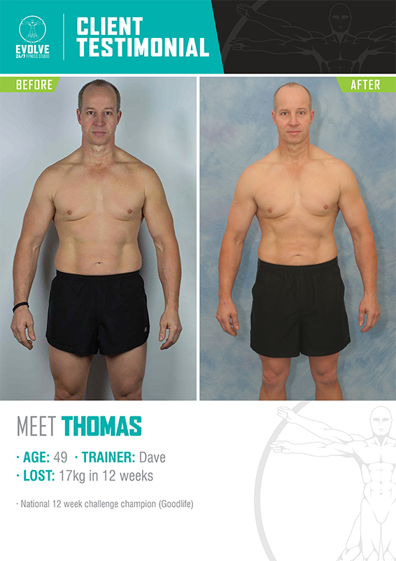 Body Transformations Melbourne - Evolve Training Systems Gym - THOMAS FA