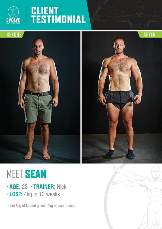 Body Transformations Melbourne - Evolve Training Systems Gym - SEAN FA Body Transformations Melbourne - Evolve Training Systems Gym - SEAN FA